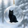 Klarer Acryl-Weihnachtsanhänger Niedliches schlafendes Katzenmuster Glänzende Details Perfekt für Weihnachtsbaumdeko Geschenke für Katzenliebhaber