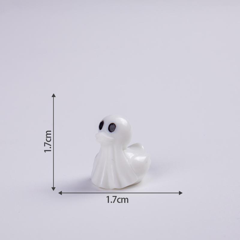 10Pcs Mini Halloween Pumpkin Duck Micro Landscape Resin Ornament Devil Duck Halloween Carnival Party Gift Home Desktop Decoratio