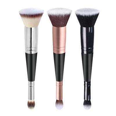 Outil de maquillage double embout plat pour estomper, estomper et camoufler – 2 en 1 pour fond de teint et poudre crème