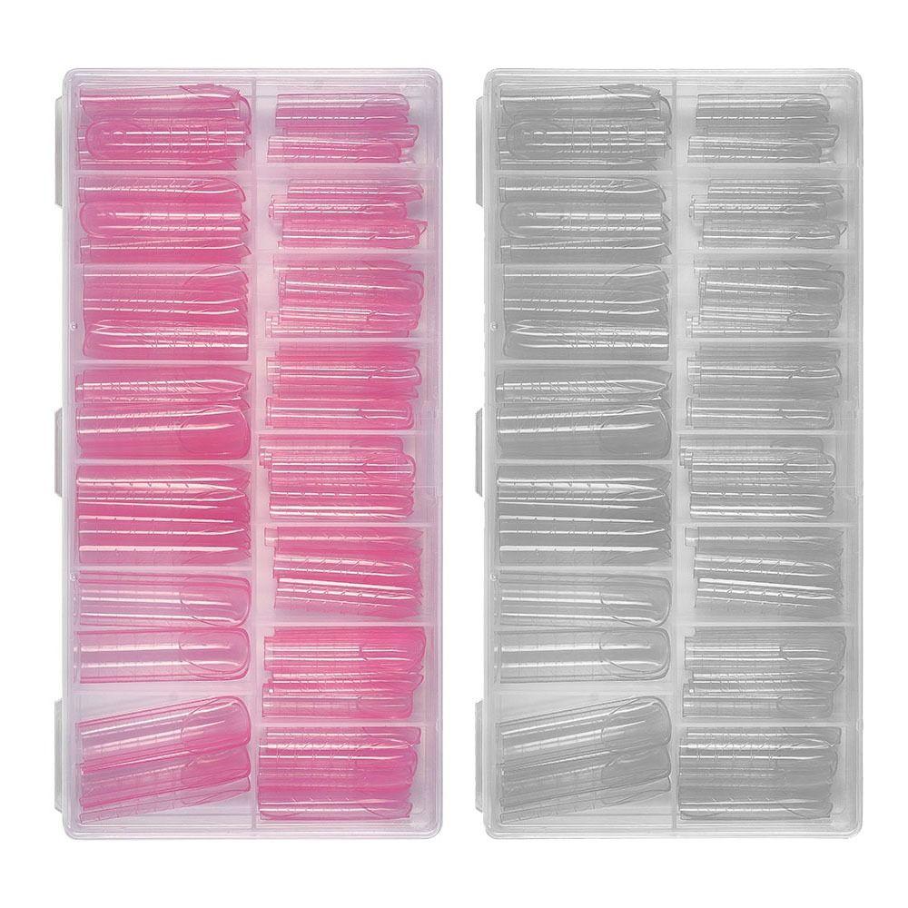 140Pcs/box with Scale Quick Building Gel Mold Square Extended Nail Plate  French Manicure Tools
