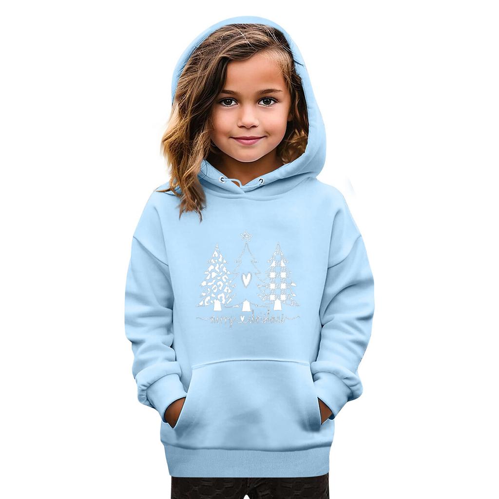 Sweatshirts For Teen Girls Hoodies Long Sleeve Drawstring Pullover Cute Oversized Hoodie Christmas Day