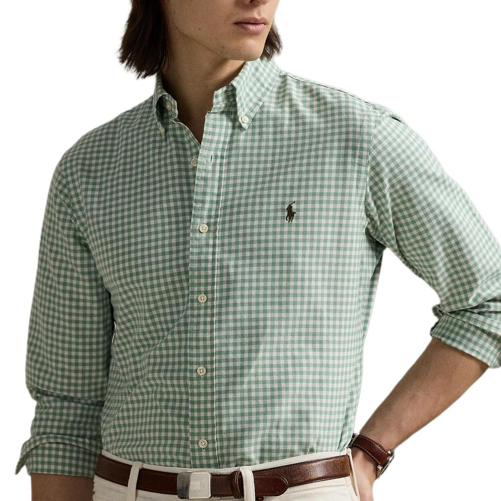 Polo Ralph Lauren Plaid Oxford Long Sleeve Button Down Shirt Men shirts Green 710973081-002