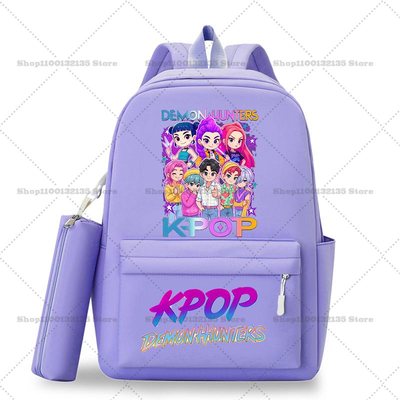 Kpop Demon Hunters Schoolbag Backpack for Student Teenager Rucksack Girl Casual Kawaii School Bag Travel Knapsack Mochila Present