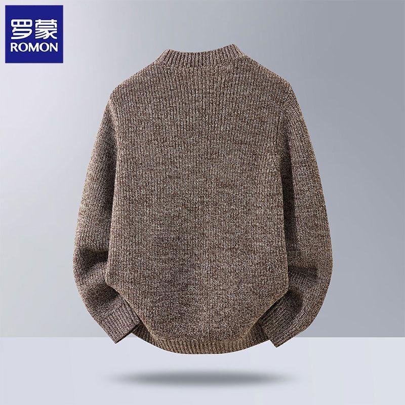 ROMON E Men's 100% Wool Round Neck Sweater