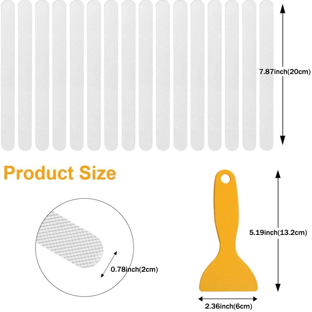 24pcs Anti-Slip Strips Safety Shower Treads Stickers Bathtub Non Slip Stairs Step Appliques Anti Skid Tape for Shower Tub Floor