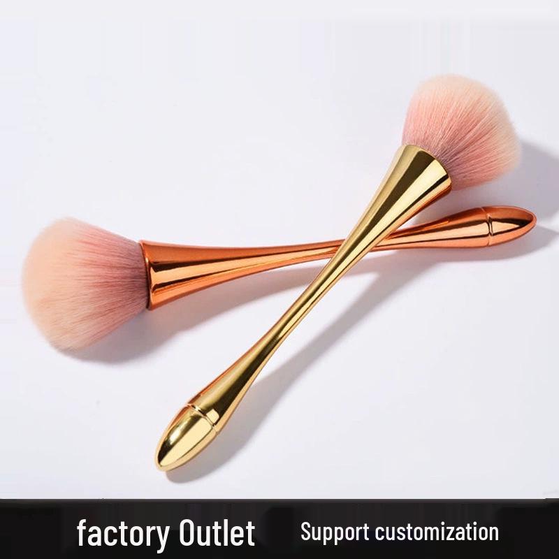 Rose Gold Goblet Makeup Brush: Soft, Loose Powder & Blush Tool for a Flawless Finish