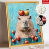DIY Pearl Painting Canvas Cute Animal Design Shiny 3D Bead Art Kit Creative Leisure Craft for Living Room Wall Decor