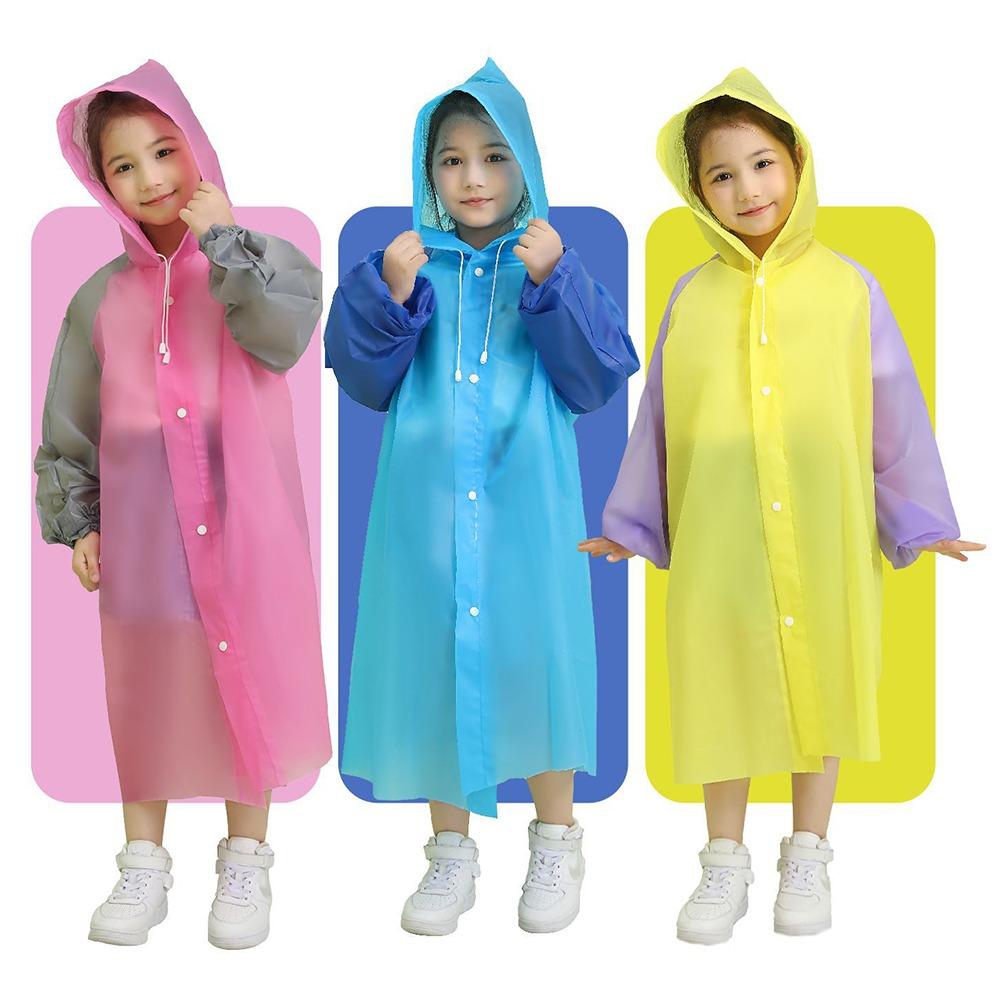 New Non-disposable Children's Full-body Raincoat Primary School Students One-piece Thickened Raincoat EVA Children's Raincoat