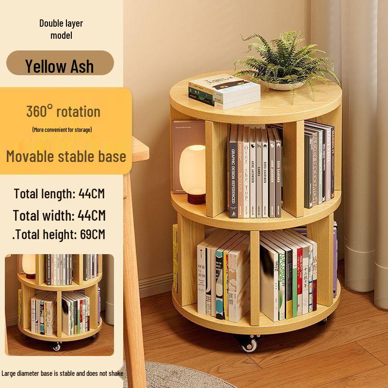 360° Rotating Children's Corner Bookshelf: Floor-standing & Wall-mounted Storage Rack