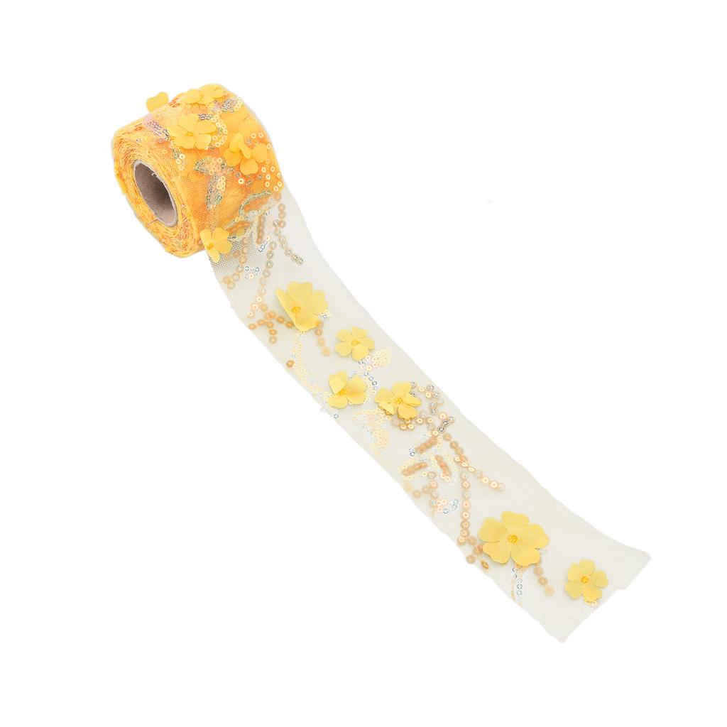 Rolka tiulu 10 jardów haftowane cekiny kwiaty siateczka wstążka dekoracyjne akcesoria rzemieślnicze