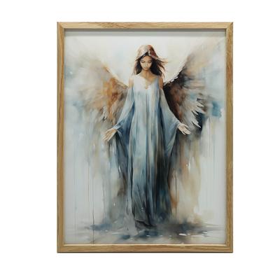 Zilā eņģeļa garīgais piekariņš Zilā eņģeļa garīgais piekariņš, 50x70 cm, zelta alumīnija rāmis, 230 g/m² matēts papīrs