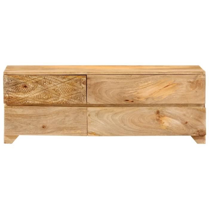 VidaXL Meuble TV Bois de manguier solide 110x30x40 cm