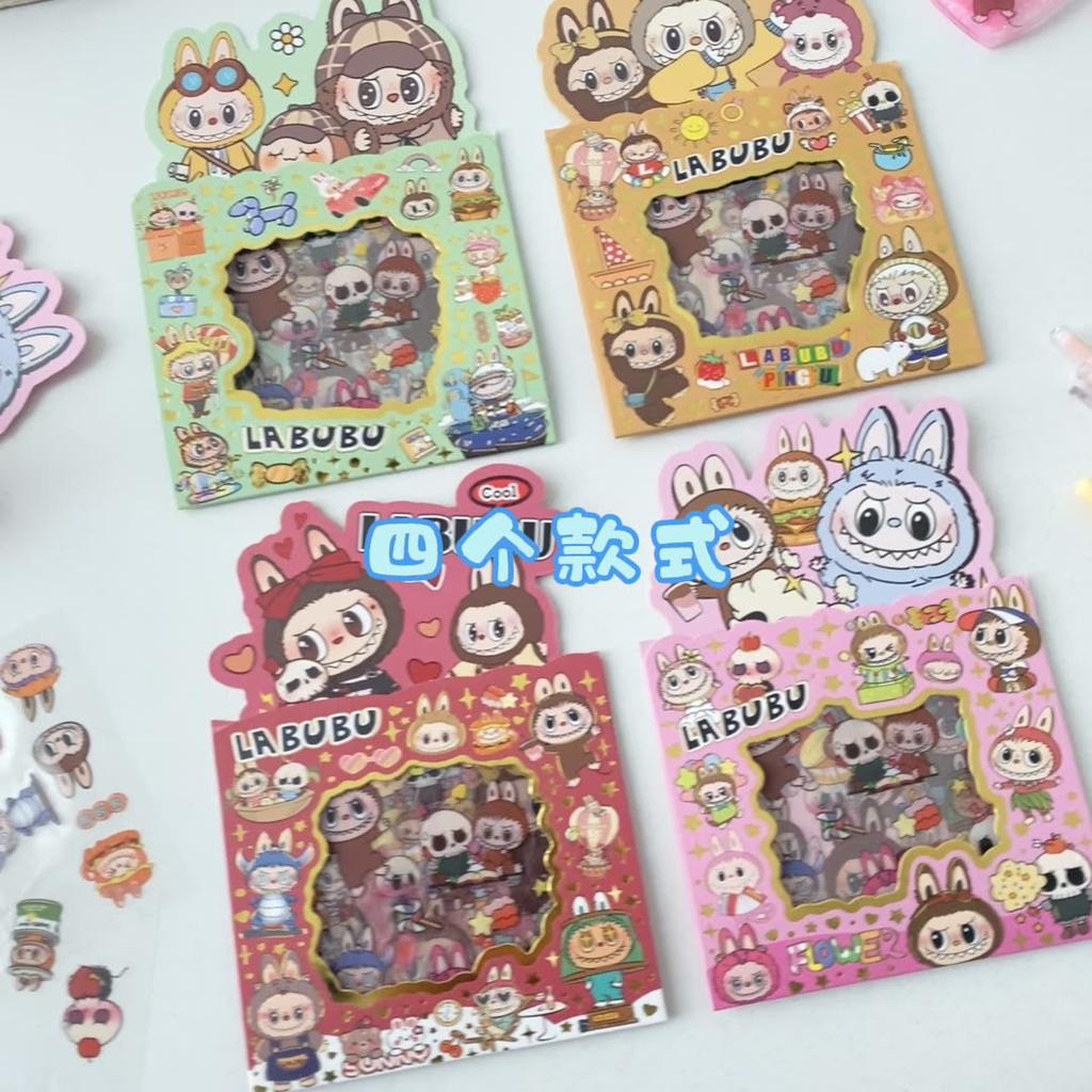 5pcs/pack Labbubu DIY Stickers Creative Cartoon Sticker DIY Scrapbook Diary Cup Aesthetic Sticker School Diy Handbook Stationery