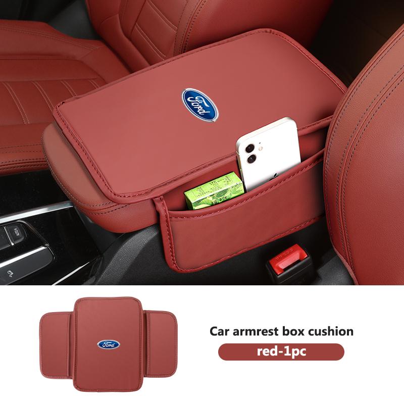 For Ford Nappa Leather Car Armrest Box Cushion Soft Sponge Interior Accessory Focus mk2 mk3 mk4 Fiesta Ranger Mondeo S-MAX Kuga