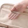 Sac de Rangement Portatif Beige pour Lingerie avec Compartiment Privé à Fermeture Éclair pour Soutiens-gorge, Chaussettes et Lingerie Délicate