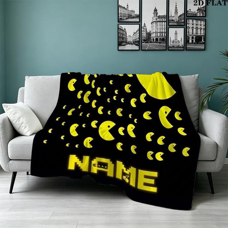 Custom Name,Pac Printed Flannel Blanket, Soft Throw for Bedroom Sofa, Washable, Christmas Present, Great Gift.