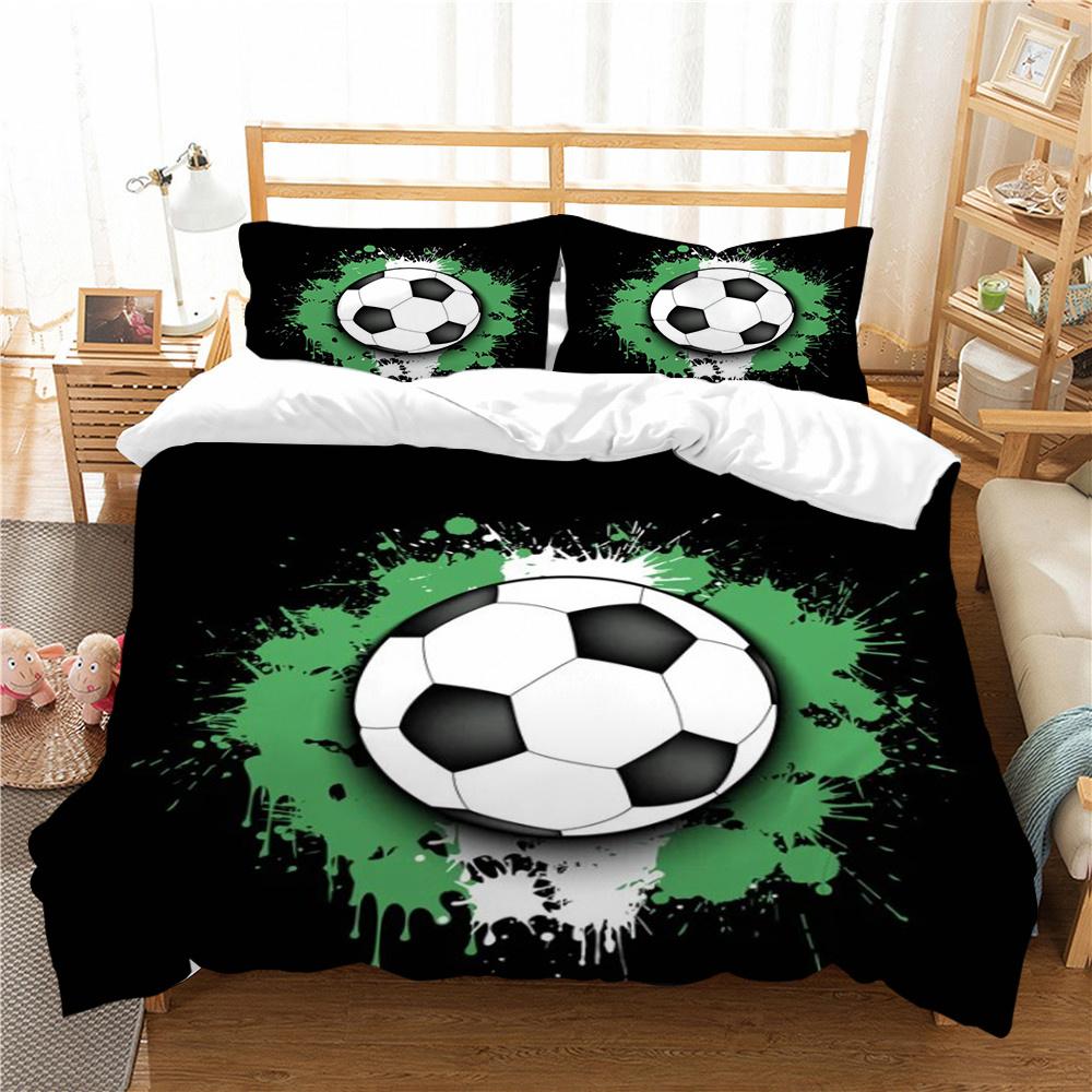 Heißer Verkauf 3D Fußball Malerei Bettbezug-Sets Hochwertige Bettwäsche Anzug König Doppel Größe Atmungsaktiv Schlafzimmer Dekoration Bettbezug-Sets