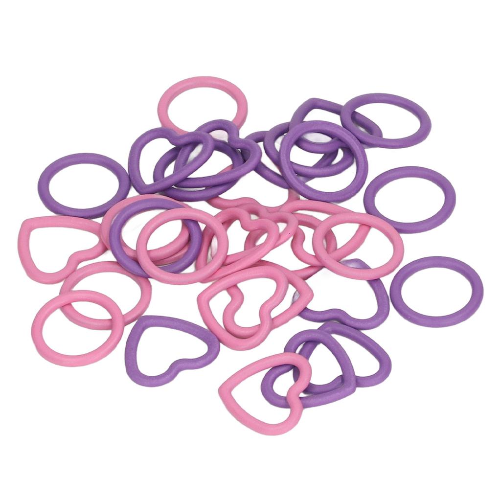 32Pcs Pink Purple Household Round Heart Type Knitting Stitch Markers Set Robust Crochet Stitch