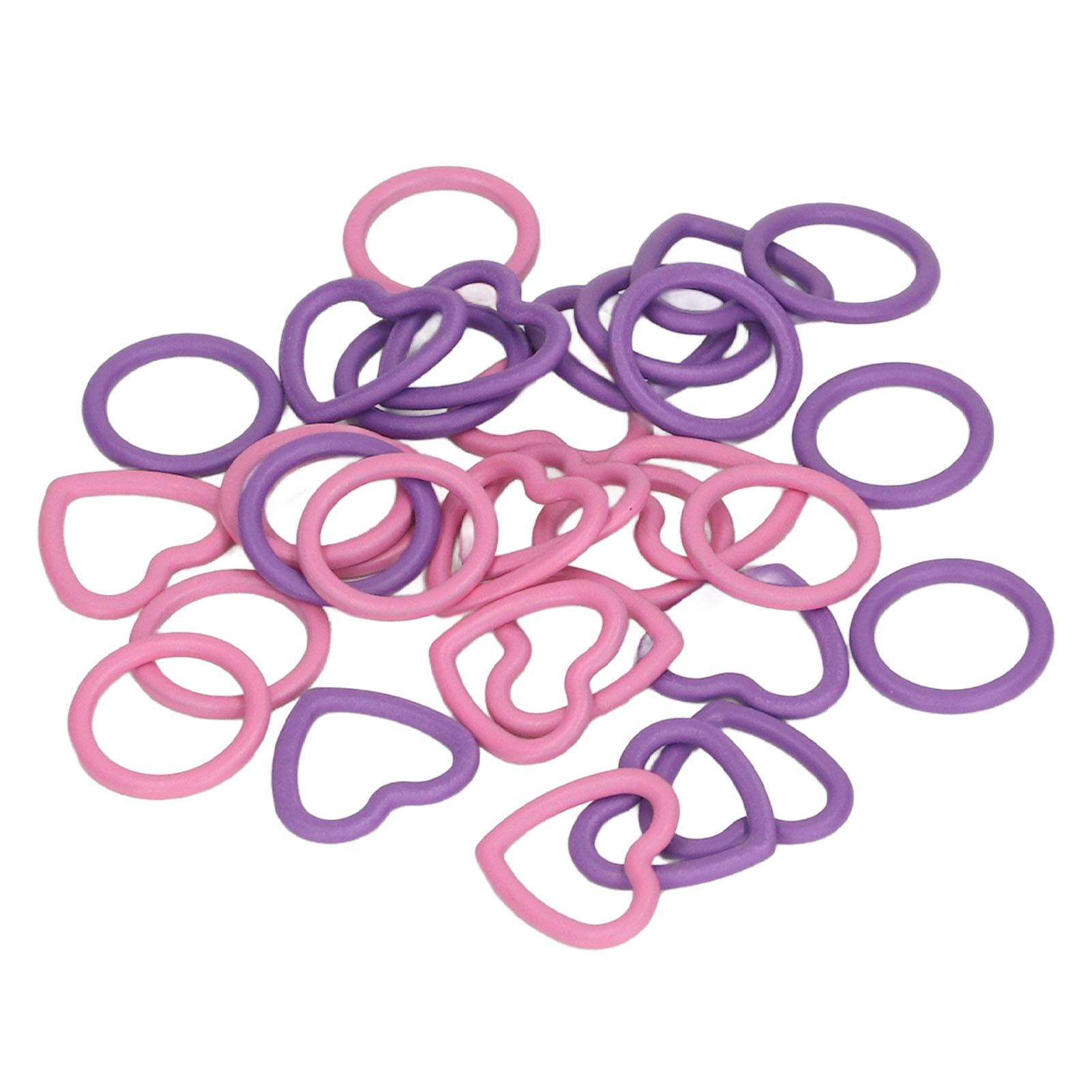 

32Pcs Pink Purple Household Round Heart Type Knitting Stitch Markers Set Robust Crochet Stitch Marker