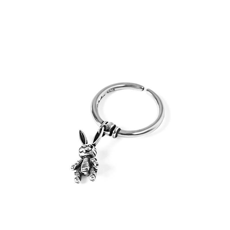 S925 Korean Unique Silver Rabbit Ring For Women Perfect For Holiday Gifts And Fashion