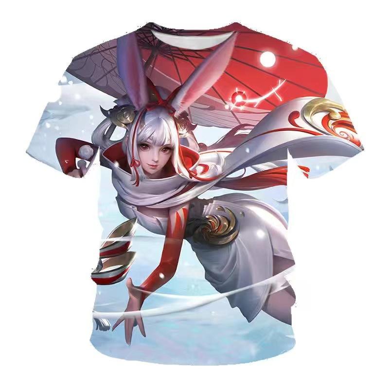 Summer King of Glory Game Clothes Men's Short Sleeved T-shirt for Middle School Students 3D Digital Printed T-shirts Top