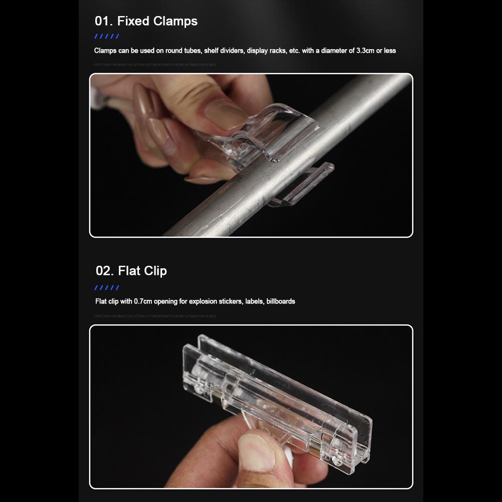 25pcs Merchandise Sign Clip Clear Acrylic Price Tag Price Display Holders Supermarket Sticker Price Tag Table Card Type Clamp