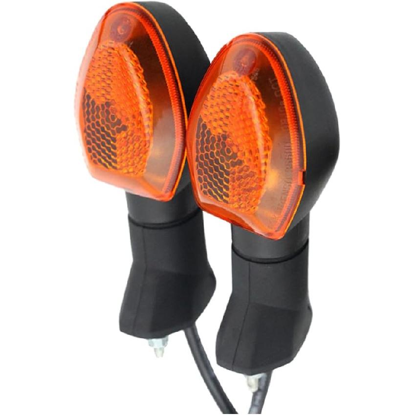 Motorcycle Front Rear Turn Signal Indicator Lights, Motorcycle Amber Blinkers Waterproof Aluminum Bullet LED Turn Signals, Compatible with Suzuki Amber Lens