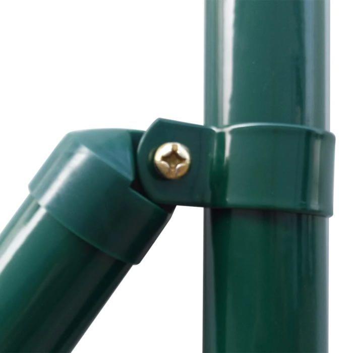 VidaXL Garden Border Fence Set Euro 25 X 1.7 M Steel Green 142402