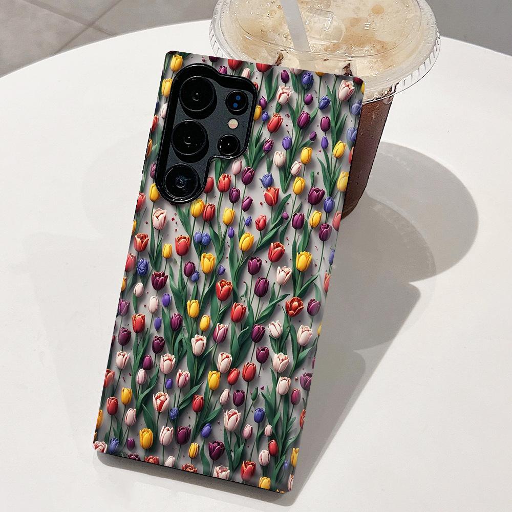 isn Color Contrast Tulip Samsung S26Ultra Mobile Phone Case 2-in-1 Film Case S25 Anti-drop Creative S24 +