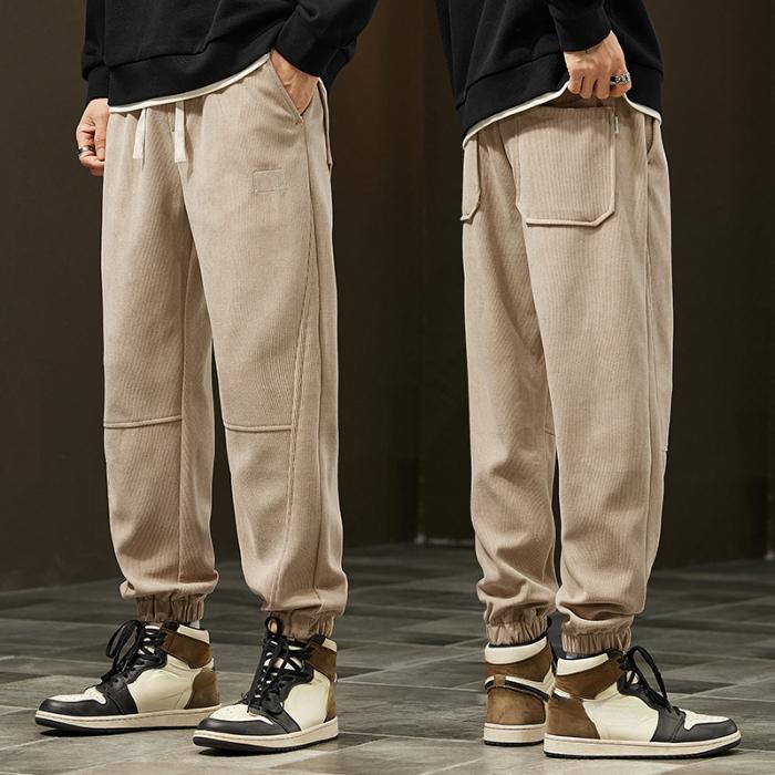 

DIMANAF 2023 Большие размеры, зимние мужские базовые брюки-шаровары, свободные эластичные лоскутные повседневные полосатые длинные брюки, брюки