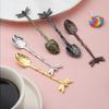 Zinc Zinc Zinc Alloy Dessert Spoon Vintage Teaspoon Stirring Spoon Dragonfly Coffee Spoon Pudding