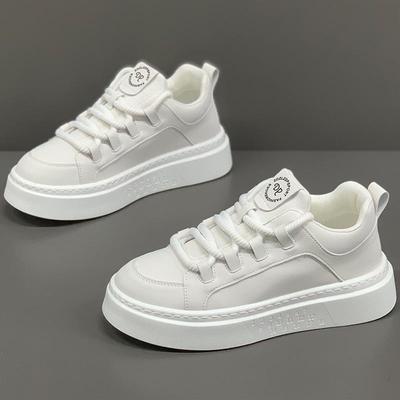 Fashion White Men Flats Shoes Platform Casual Sports Shoes Man Breathable Elevator Leather Running Sneakers Student Boards Shoes Zapatos