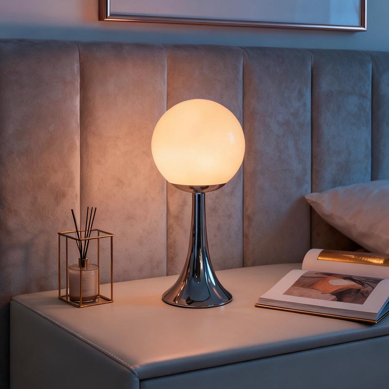 Vintage Retro Spherical Bedside Table Lamp - Artistic Night Light for Bedroom & Study Decor