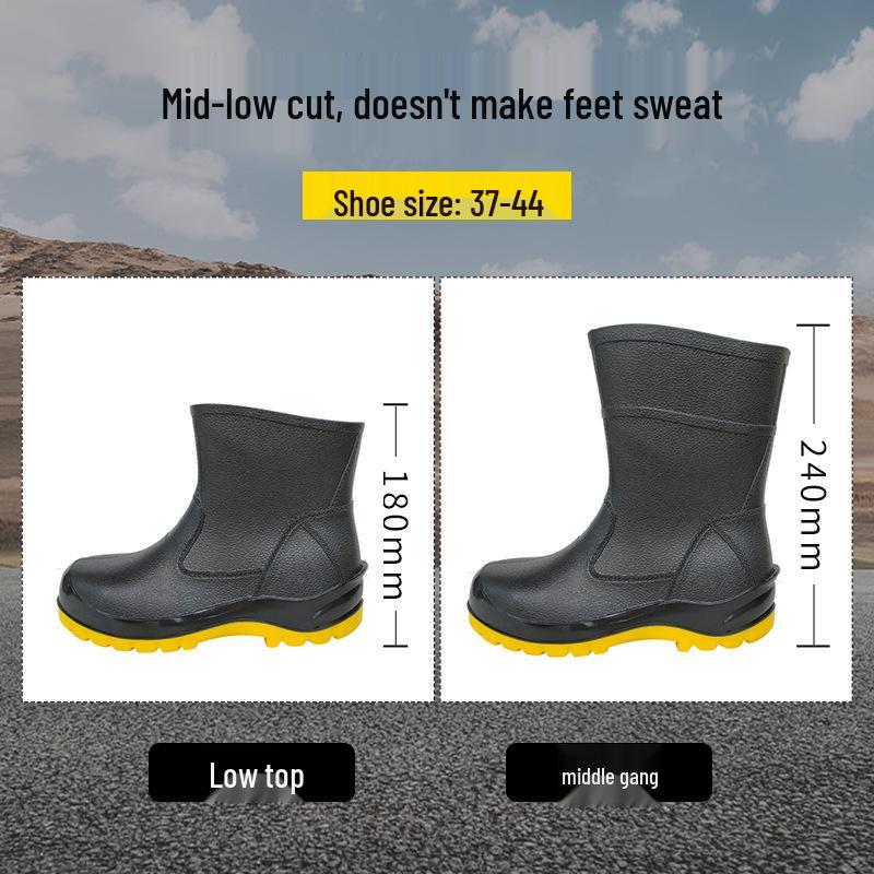 PVC Steel Toe Safety Boots: Anti-static, Acid & Alkali Resistant, Non-slip, Wear-resistant, Anti-smash, Breathable and Penetration-resistant.