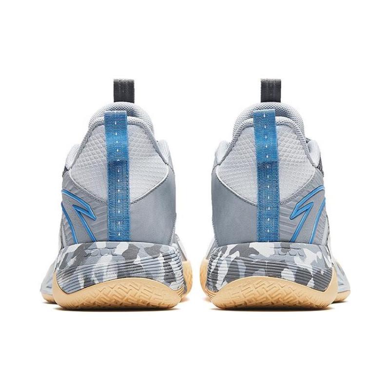 Anta Sui Yi 3 Abrasion Resistant Mid top Basketball Shoes Men's Gray Blue Sneakers 112341604-8