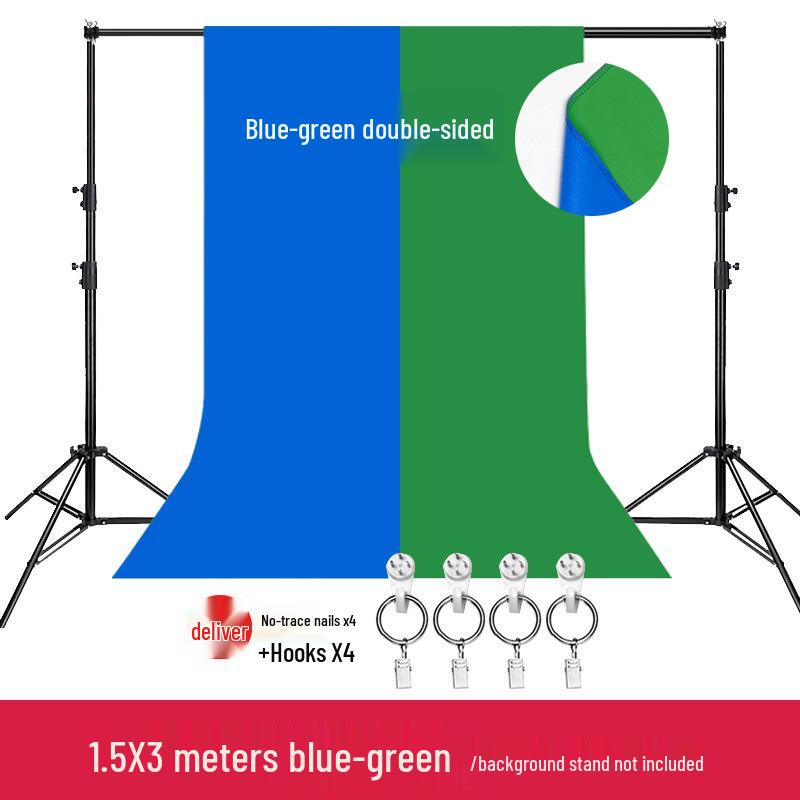 Blue and Green Screen Backdrop for Photography and Live Streaming with Stand
