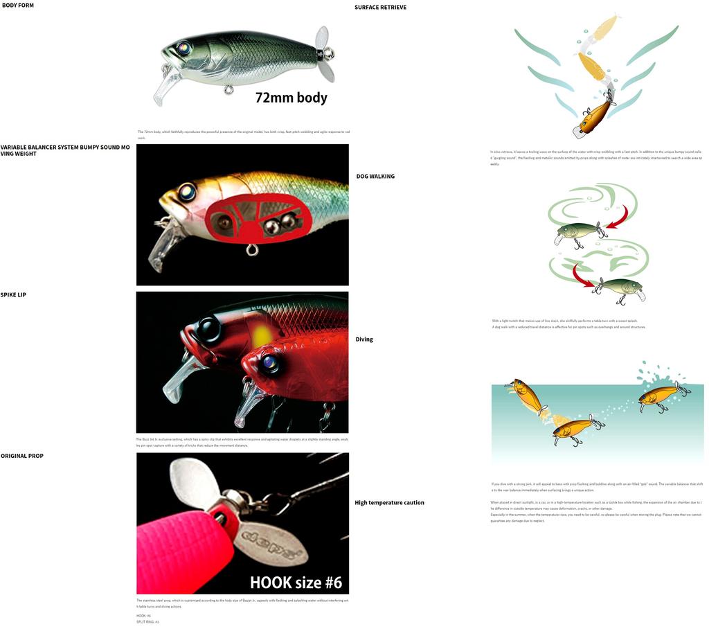 Deps Buzz Jet JR 72 mm 14 grams Floating Lure 09 (1094)