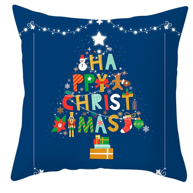 New Christmas Snowman Pillowcase Christmas Illustration Home Cushion Cover