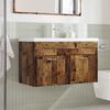 2 Piece Bathroom Furniture Set Rustic Wood Look Particleboard