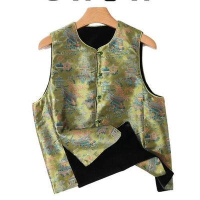 Vest Ethnic Style New Buckle Jacquard Vest Women's New Design Sense Fashionable High-end Women's Clothing