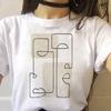 Minimalist Art Line Face European and American Pure Cotton Printed Unisexs and Womens Fashion Tshirt New Personalized Tshirt