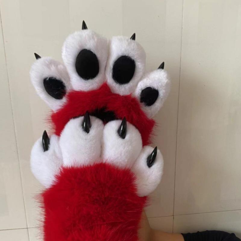 Animal claws, squeaking, furry claws with nails, gloves COS cat claws cute plush finished props