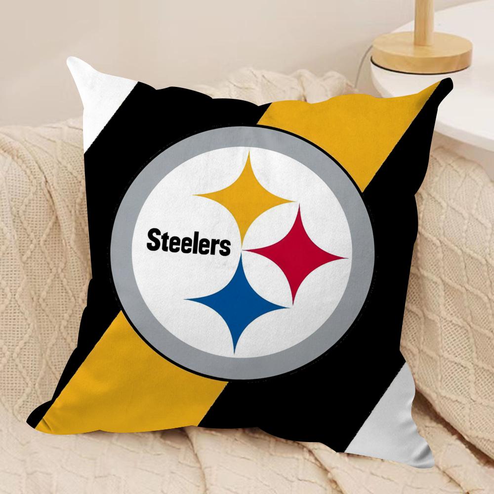 Coole P-Pittsburgh S-Steeler Kissenhülle Seidiger Kurzflor Sofakissenbezug Versteckter Reißverschluss Weiche Staubdichte Hülle für Heimdekoration 30cmx30cm