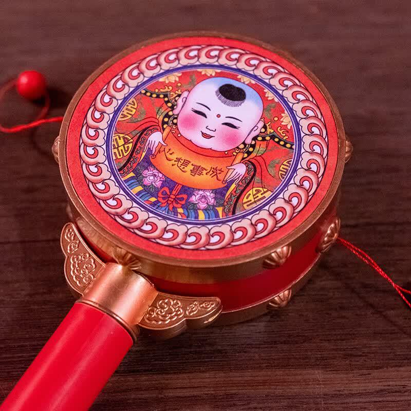 Furenfudi Traditional Chinese A-Fu Doll Rattle Drum