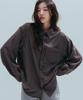ANNEHEARTS Drape Square Check Shirt_Brown