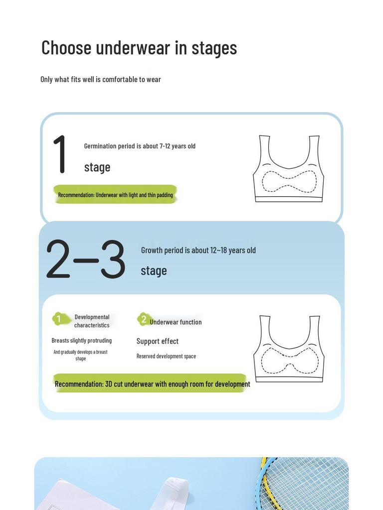 Girls' Seamless Sports Vest: Shockproof Training Bra for Junior and High School Students