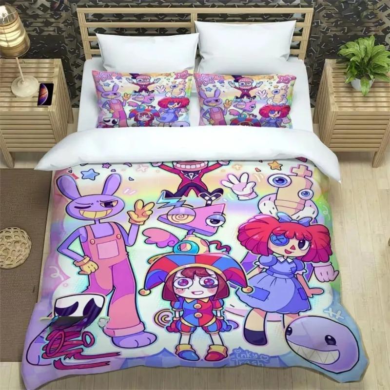 Hot Anime The Amazing Digital Circus Series Bedding Set Creativity Print Bed Sheet Set Single Twin Full Queen King Size Bed Set