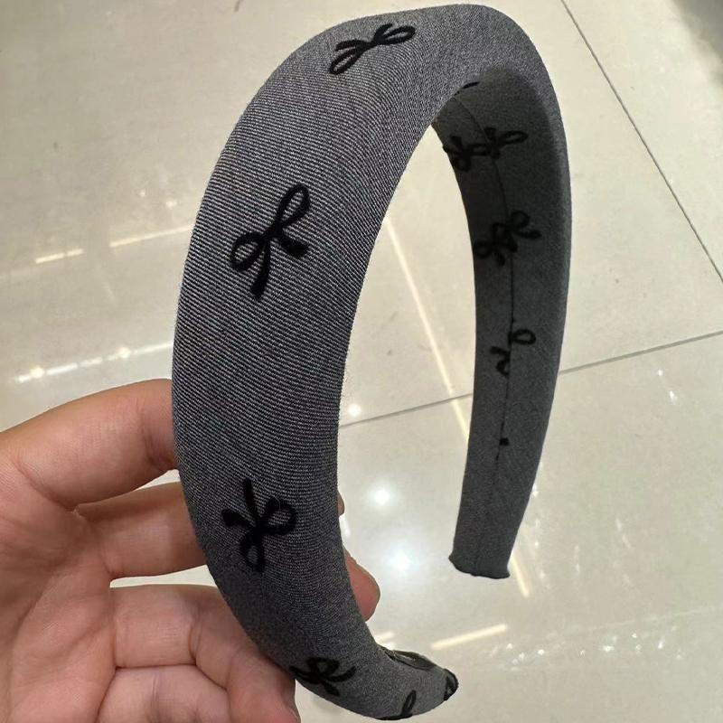 

Резинки для волос Аксессуары Женские Повязки на голову Бант Винтажный Милый Повседневный Макияж Обруч серый