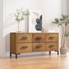 349931 vidaXL Storage Bench Brown 110x30x45cm Recycled Solid Pine