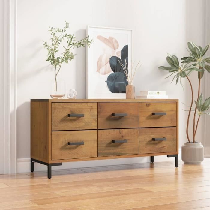 349931 vidaXL Storage Bench Brown 110x30x45cm Recycled Solid Pine